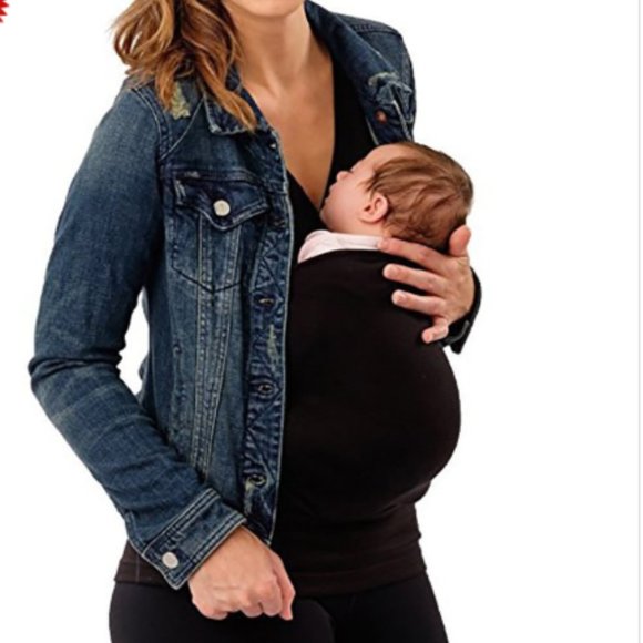 Black Cotton Kangaroo Tank top Baby pouch - Picture 2 of 5